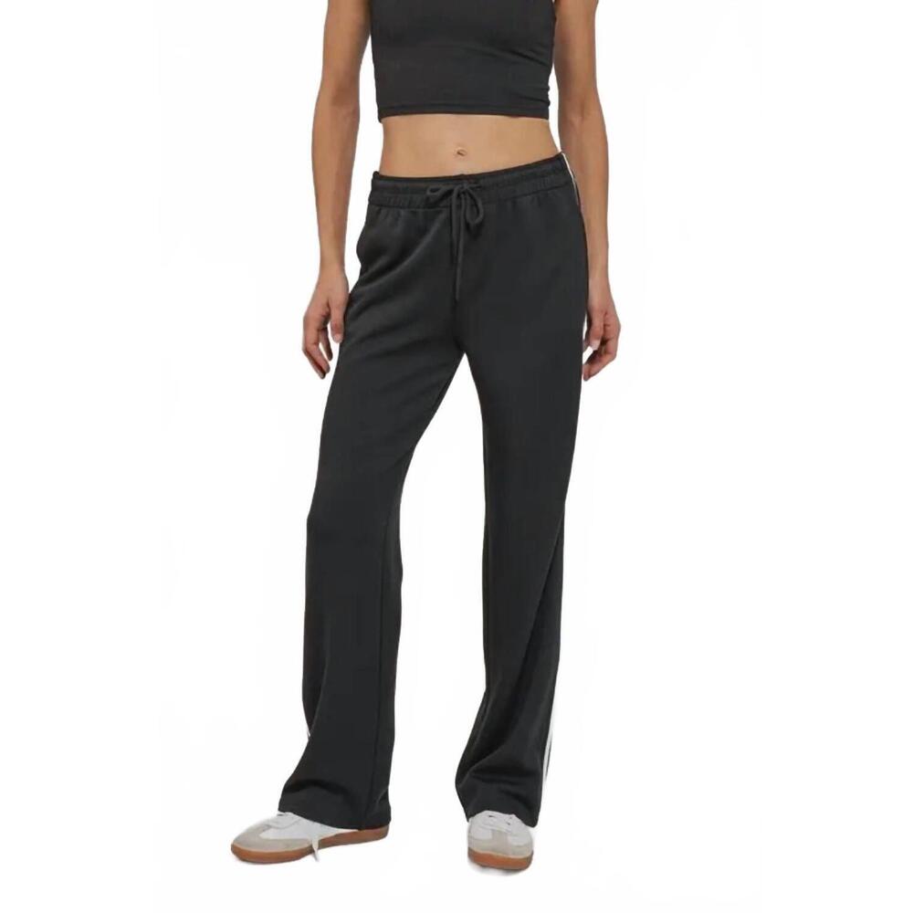 NEW URBAN DAIZY timeless stripe drawstring relaxed sweatpants in black